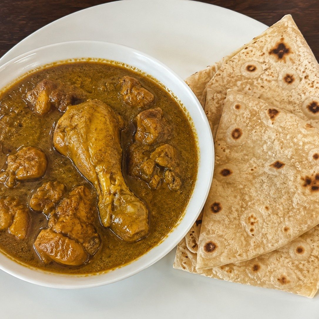 Caribbean Style Curry Chicken Roti (No Sides).